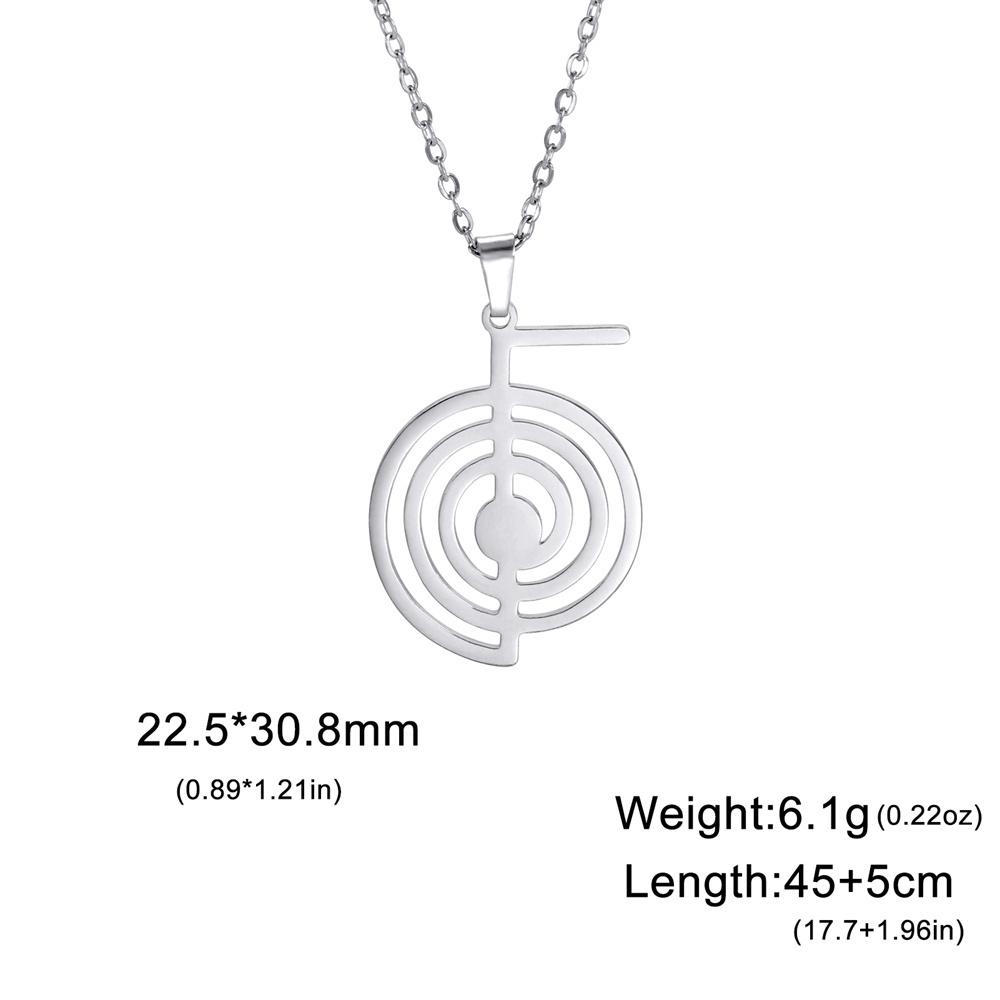 

My Shape Cho Ku Rei Science Necklaces for Women Men Stainless Steel Silver Color Healing Energy Yoga Amulet Jewelry Gifts Female 50cm