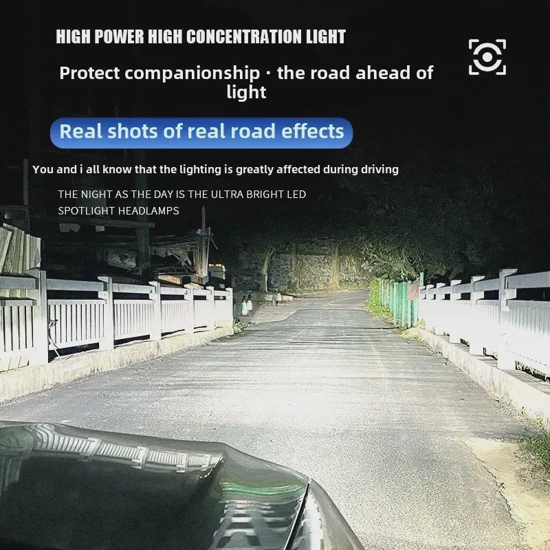 "8-Bead LED Headlight 9005: High/Low Beam H1H4 H7 Super Bright H11 Laser High-Power White"