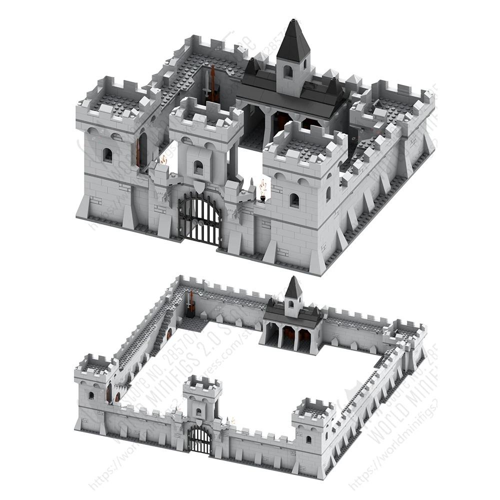 MOOXI MOC Medieval Castle City Wall Tower Architecture Military Building Blocks Adult Set Bricks Assembly Kids Toy Birthday Gift