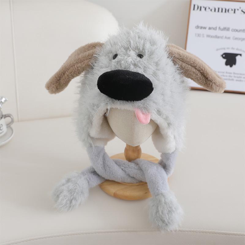 New Children's Hat Winter Plus Velvet Warm Hat Air Wrapped Outdoor Children's Cute Pudding Dog Plush Ear Protection Hat