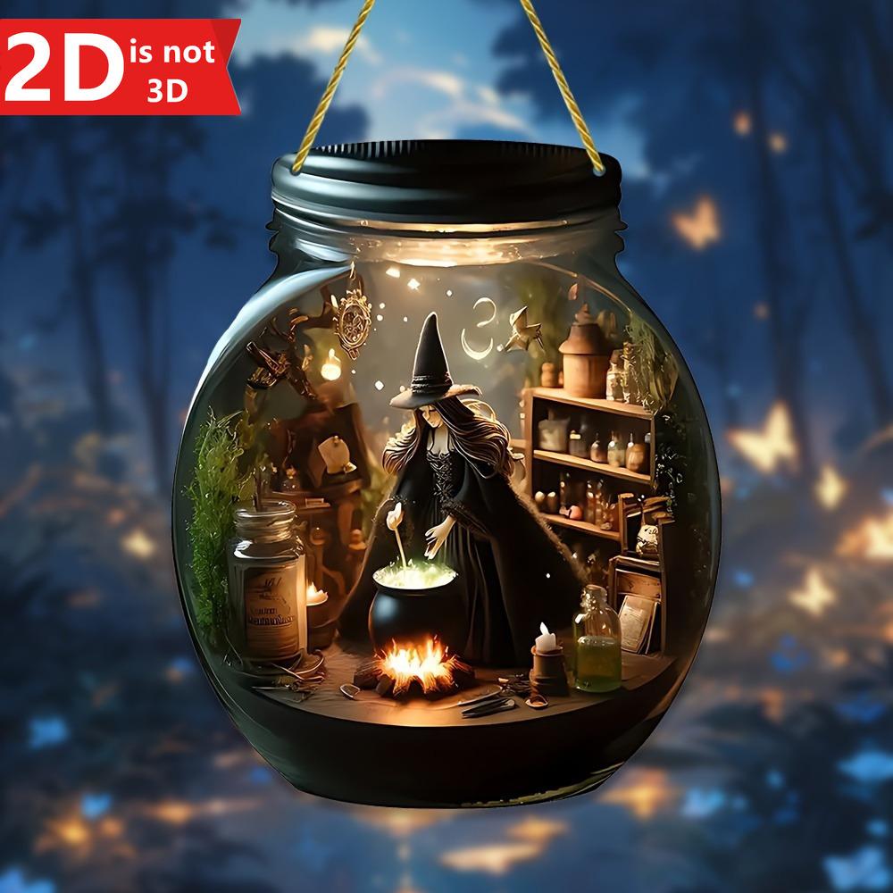 

2D Подвеска-зелье ведьмы на Хэллоуин. Фэнтези декор для дверей и окон. Питание не требуется. чистый