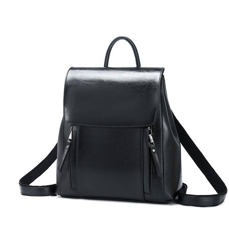 Echter Lederrucksack für Damen Trend Designer Ölwachs Rindsleder Tagesrucksack College Mädchen Reise Schultaschen