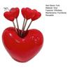 5/10Pcs Heart-Shaped Fruit Forks Set Dessert Cake Appetizer Picks with Love Holder Reusable Kitchen Utensils