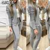 Completi Pantaloni Casual Moda Donna Manica Lunga