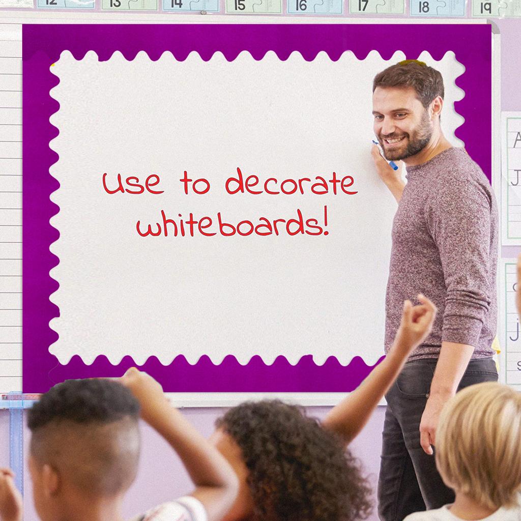 5M Blackboard Border Paper Roll Premium Waterproof Decorative Bulletin Trim for Classroom Wall Chalkboard Boarder Decoration