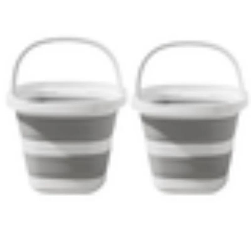 Versatile Folding Water Bucket with Handle Household Silicone Bucket Travel Outdoor Fishing Portable Water Bucket