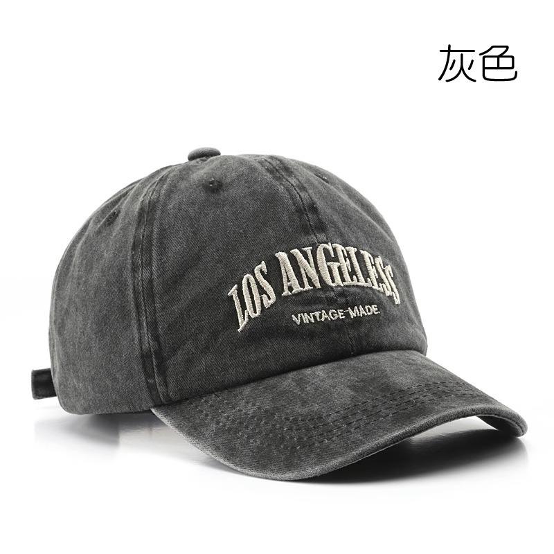 

Autumn and winter baseball cap men s high-end hat men s retro washed denim old trendy brand big head circumference cap women Average Size (55-59cm)