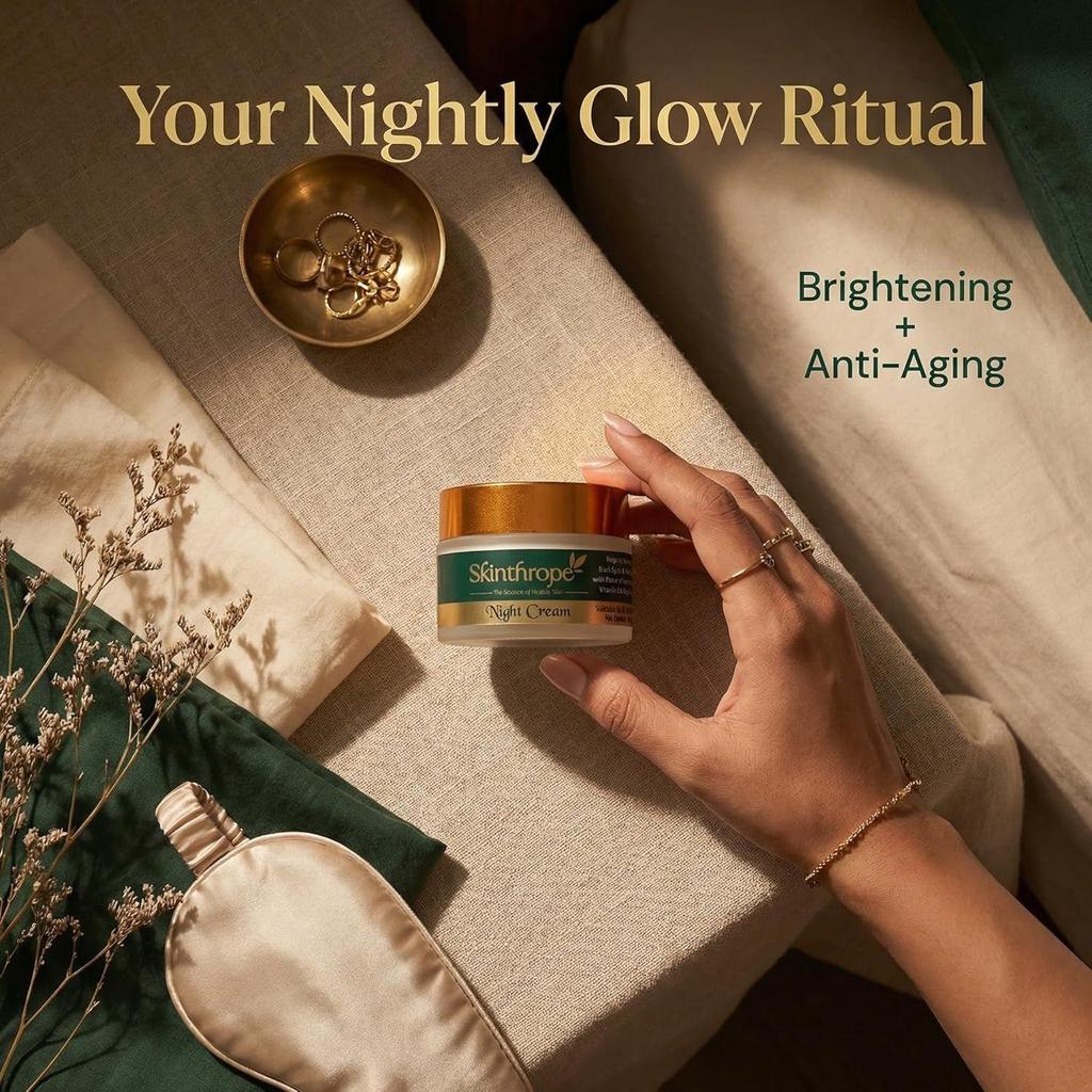 Kumkumadi Night Cream 50g – Reduces Pigmentation, Dark Spots & Uneven Skin Tone, Night Cream, For Men & Women, Paraben-Free