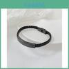 Vintage Schwarzes Edelstahlarmband Großhandel Mode Geflochtenes Lederarmband Schmuck
