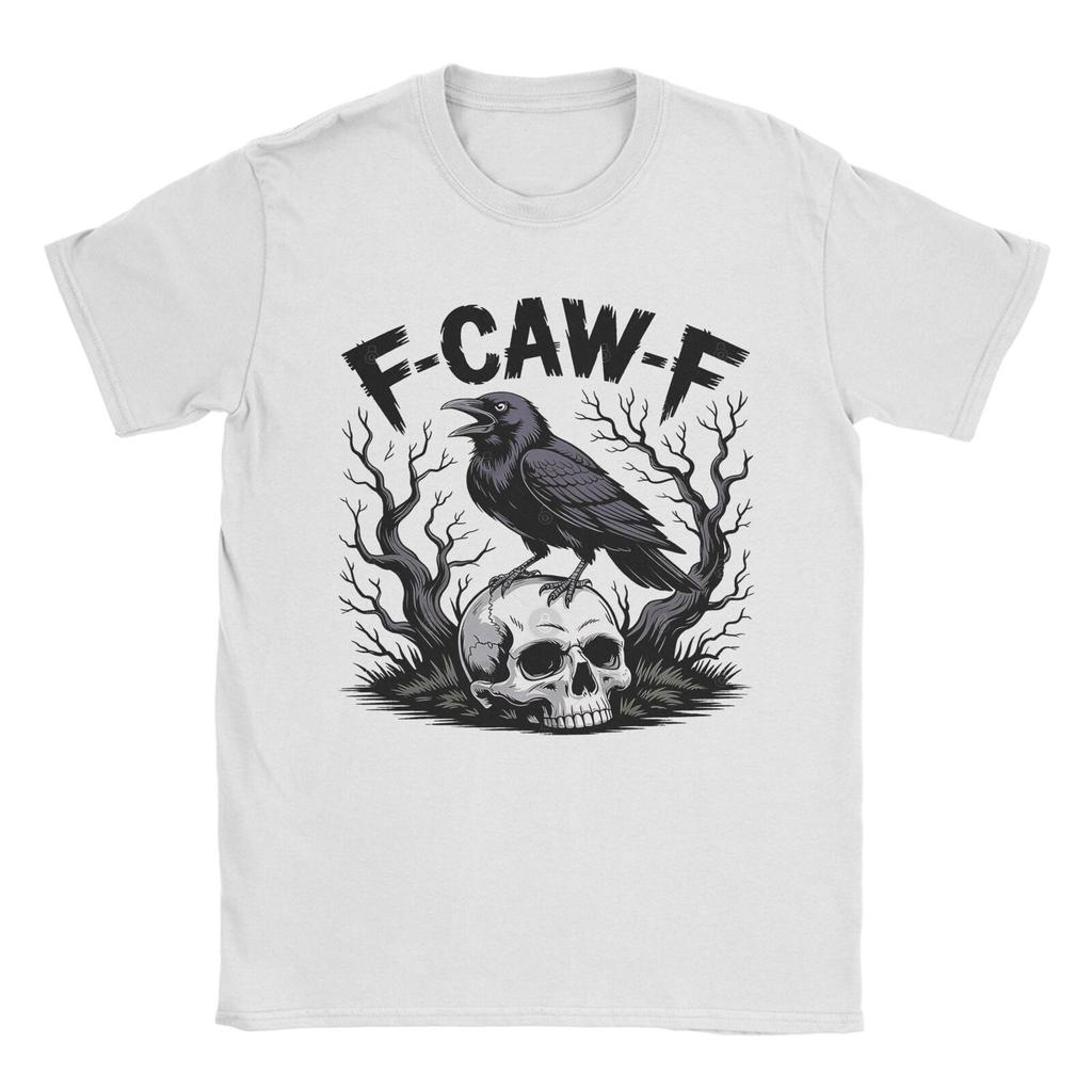 F CAW F Kuře Vtipné Meme Černá Vrána F-Caw-F Černý Pták Merch Unisex Tričko Bavlněné Tričko Graficky Tištěné Tričko Oblečení