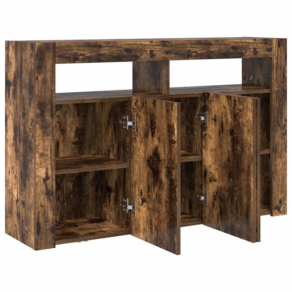 Sideboard Smoked Oak 116 x 30 x 75 cm Wood Based Material
