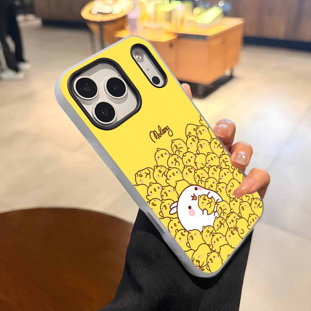 

Cartoon M-Molang Phone Case For IPhone 17 Air 16 E 15 14 Plus 13 12 11 Pro Max Jelly 2 In 1 Protective Case iPhone 14