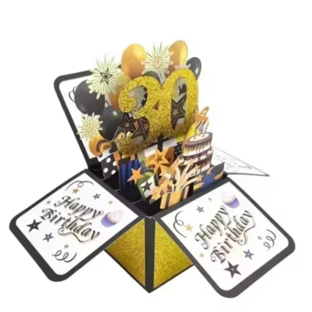 Přání k narozeninám s obálkou 3D dárková krabička Karta s přáním k narozeninám Dárek na párty