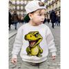 Autumn/Winter Children's Trendy Sweatshirt with Fun Cartoon Dinosaur Print, O-Neck Long Sleeve Pullover for Boys