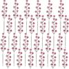 10Pcs DIY Red Berry Branche Realistic Snow Frosted Christmas Tree Pendant Reusable Wreath Decor Artificial Holly Berries