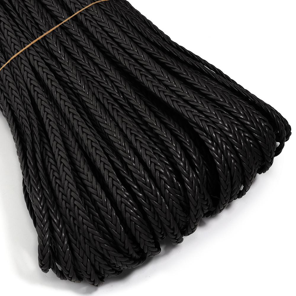 5m/lot 8mm Braided Genuine Leather Cords Colored Flat Leather Rope For Handmade Bracelet Making Finding DIY Necklace Accessories