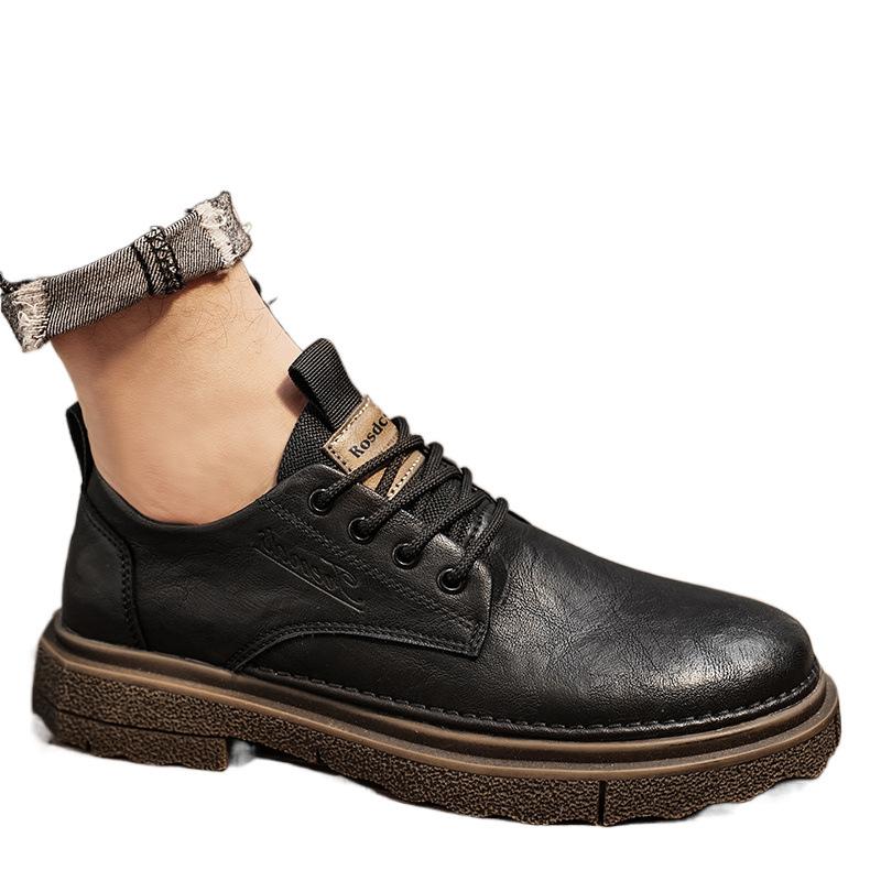 Lederschuhe neue Herbst weiches Gesicht lässige Derby Business-Kleidung Britischer Stil niedriger Schaft Martin Stiefel