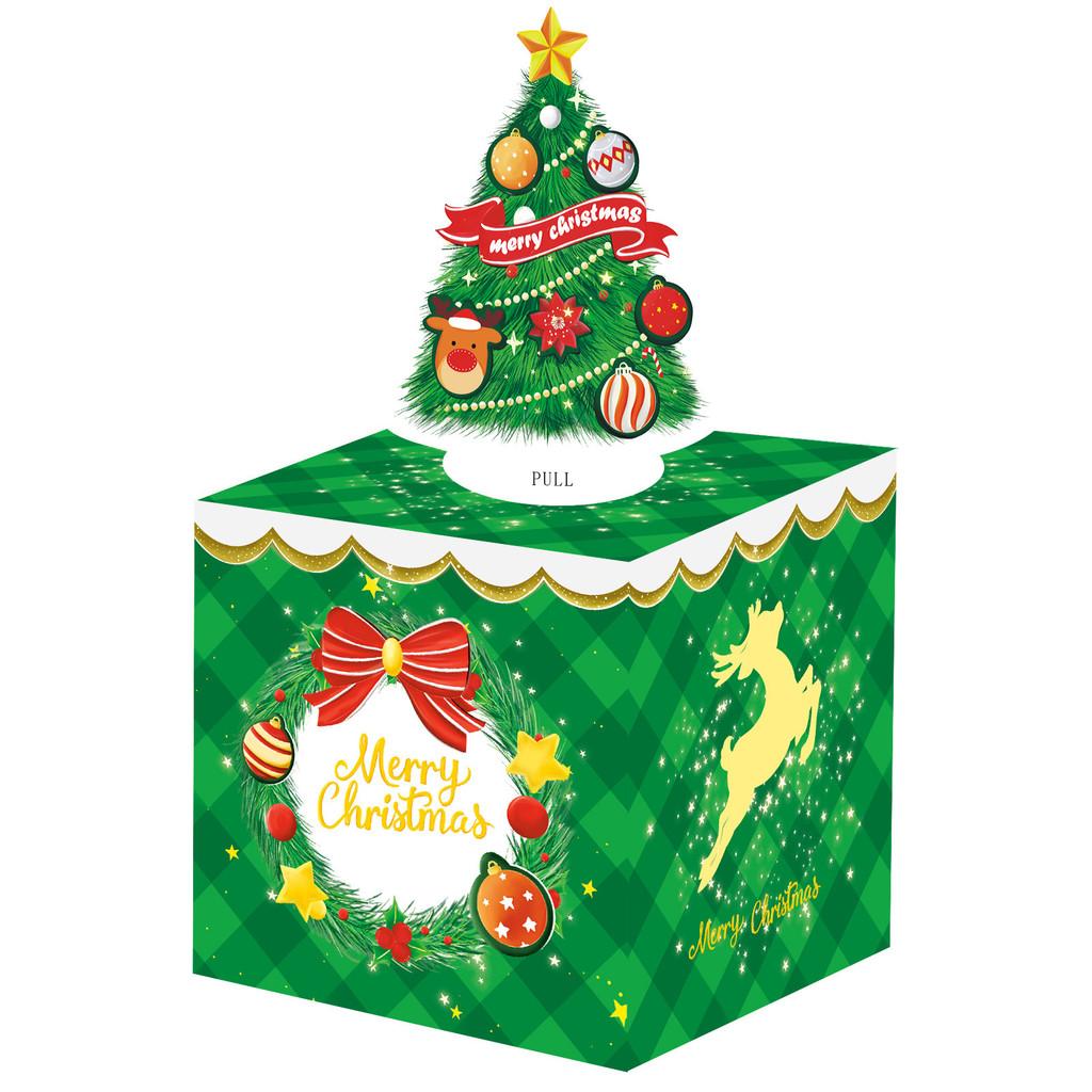Tree Christmas Green Themed Pattern Gift Box Christmas And Party Events Decor