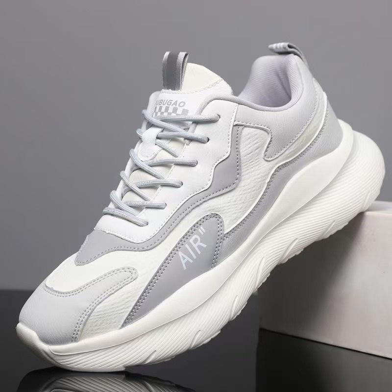 Men Casual Dad Sneakers Anti Slip Leather Look Walking Shoes Large Size for Commuting Travel Streetwear Daily Wear Sizes 39-47