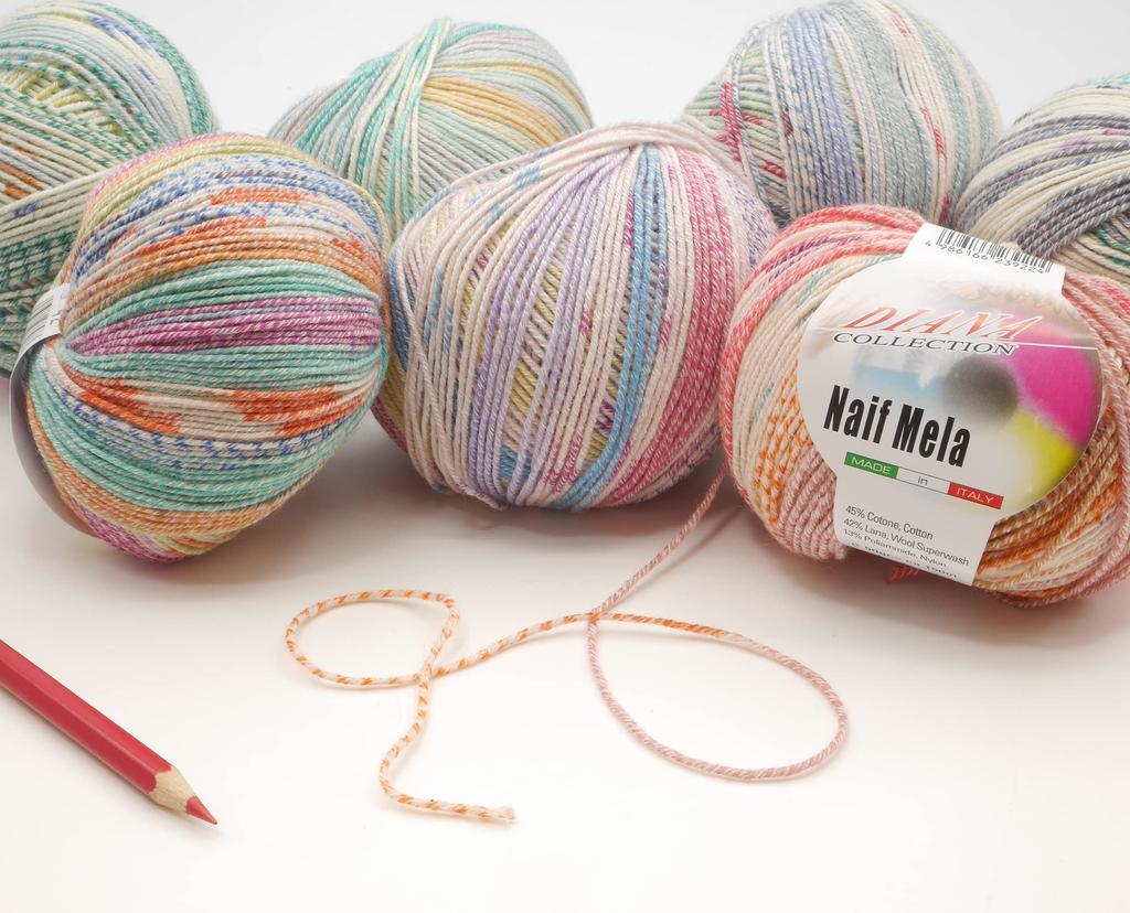 NASKA Hand Knife Mela Yarn Medium Thick Type Orange 50g 150m 10 balls set col.708 approx. F-10