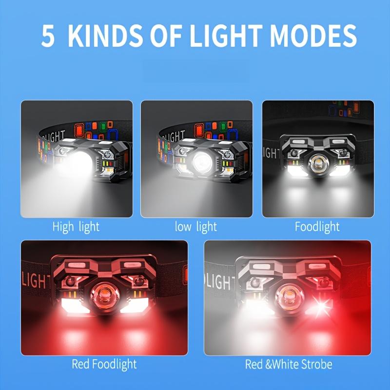 Adjustable LED Flashlight Headlamp Rechargeable Super Bright Head Torch Camping Fishing Cycling Hiking Motion Sensor Headlights