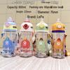 Tirtan Children's Cartoon Straw Cup - Portable Bounce Lid Plastic Water Bottle for Cute Students, Outdoor Sports, On-the-Go