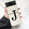 Phone Case For Samsung Galaxy Z Flip 3 4 5 Hard Folding Clear PC Bumper Initial Letter A Z Fashion For Samsung Z Flip 6 Cover