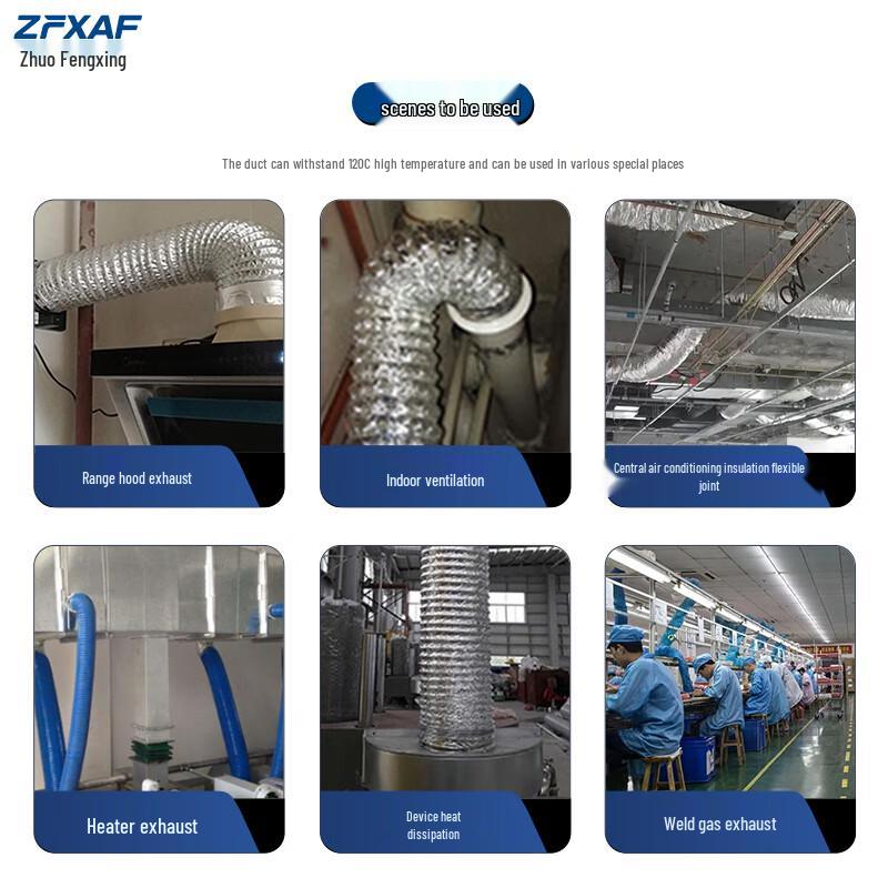ZFXAF Fiberglass Aluminum Foil Ventilation Duct