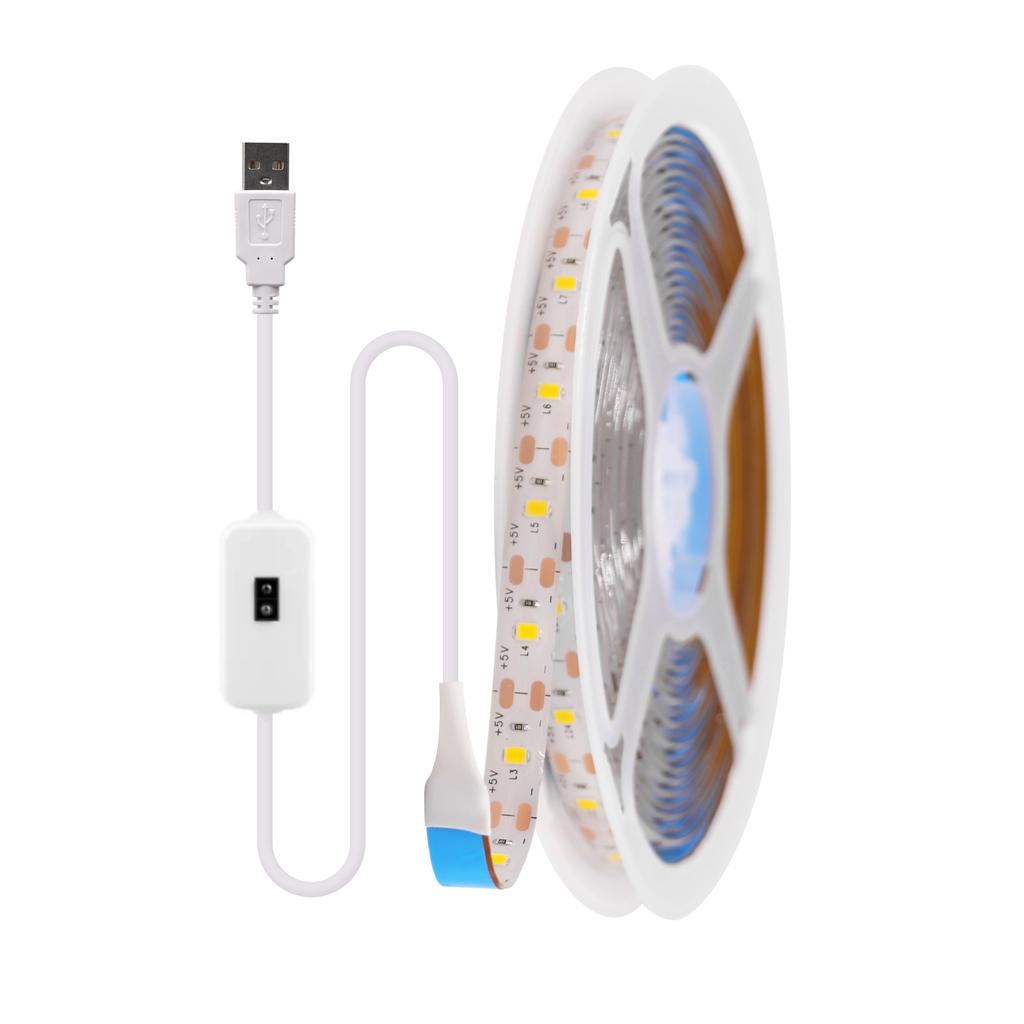 5V USB Dimmable LED Strip With Switch SMD 2835 60LEDs/M Flexible Senson Light Tape Ribbon Backlight For Room Cabinet TV Lighting