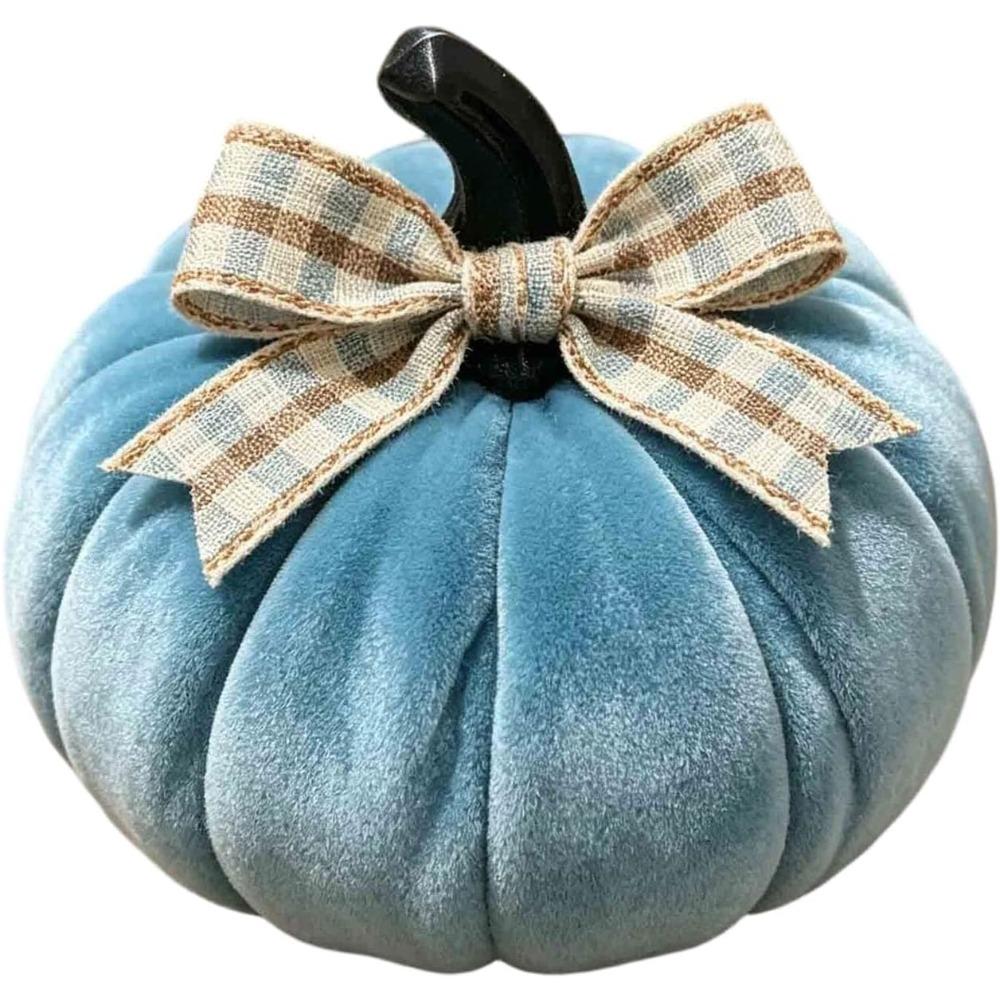 Pumpkin Decor, Ribbed Shape, for Mantel or Shelf, Black