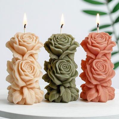 Bloemstijl Aromatherapie Kaars Siliconen Mal Rozenkaarsmal DIY Valentijnsdag Handgemaakt Aromatherapie Ornament Decoratie