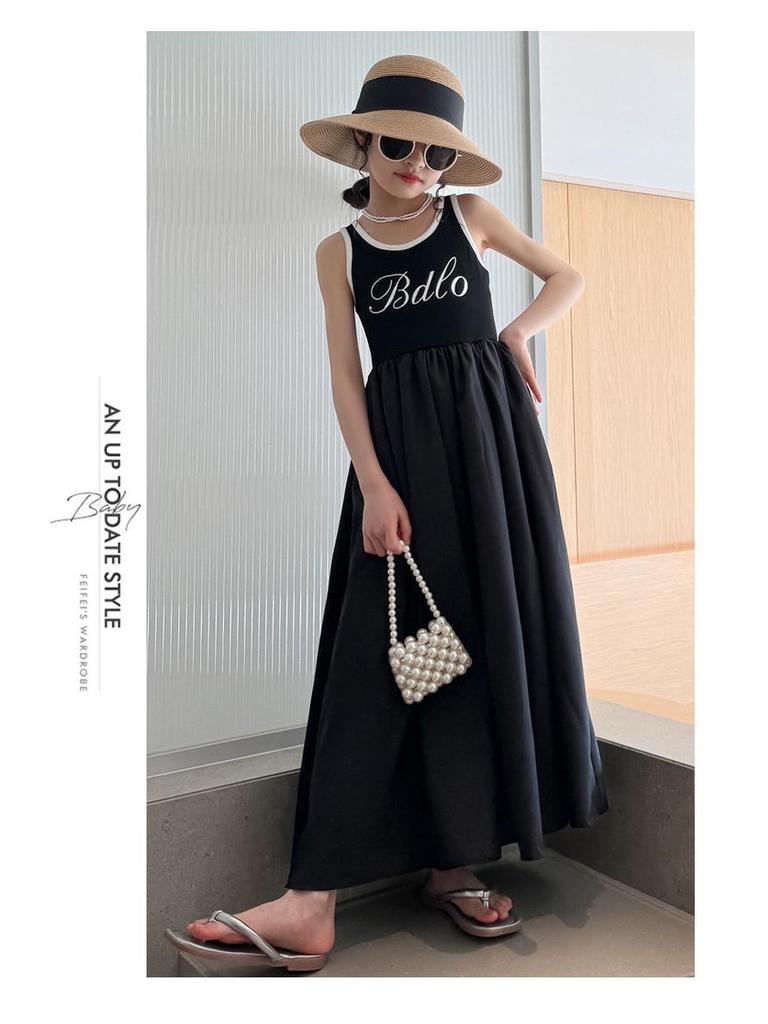 2024 Girls' Summer High-End Princess Dress - Fashionable Long Style for Big Children