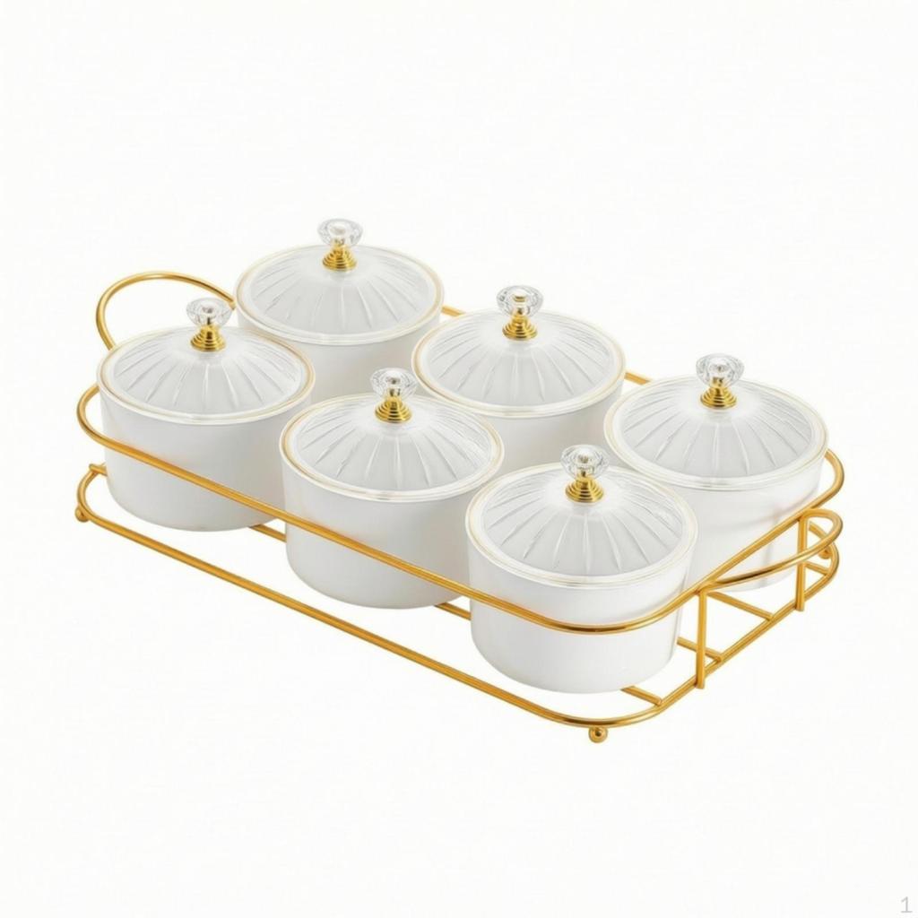 Countertop Snack Organizer Compartmentalized Candy with Lid Lidded Tray for