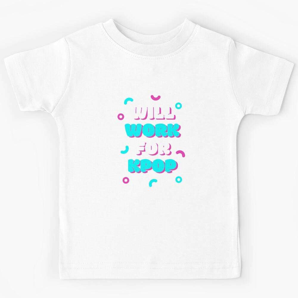 Will Work For Kpop - Purple Kids T-Shirt 140