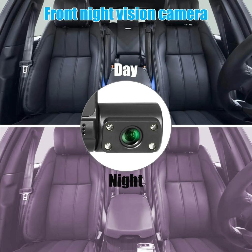 Caméra de tableau de bord DVR pour voiture 4 pouces pour voitures Enregistreur vidéo à 3 objectifs Carplay Dvr Miroir Boîte noire IPS 1080P HD Écran tactile Accessoires de voiture