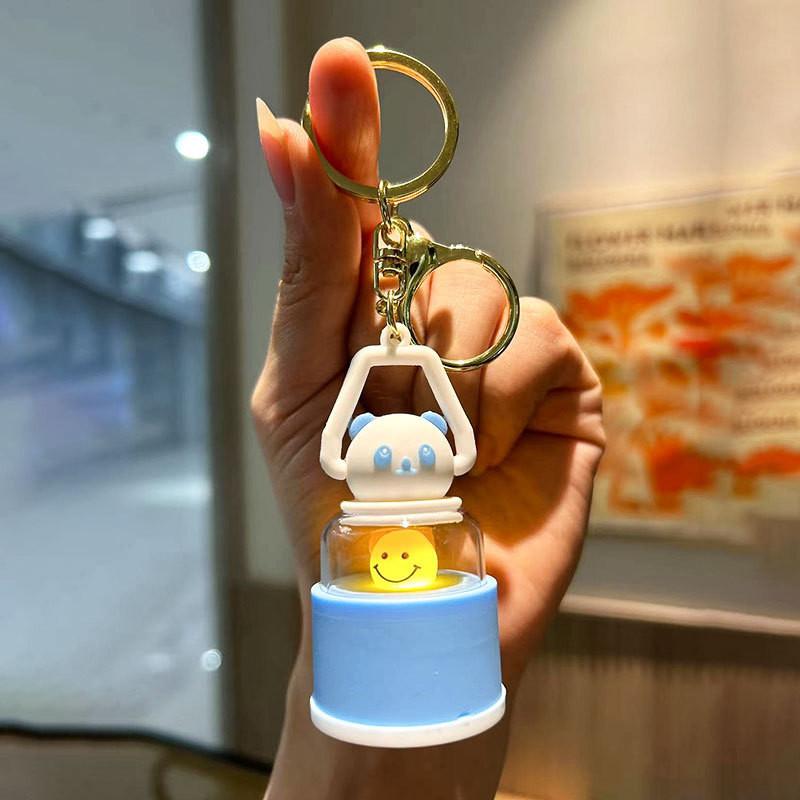 Adorable Glowing Panda Keychain Cute Silicone Cartoon Accessory For Gifts And Parties