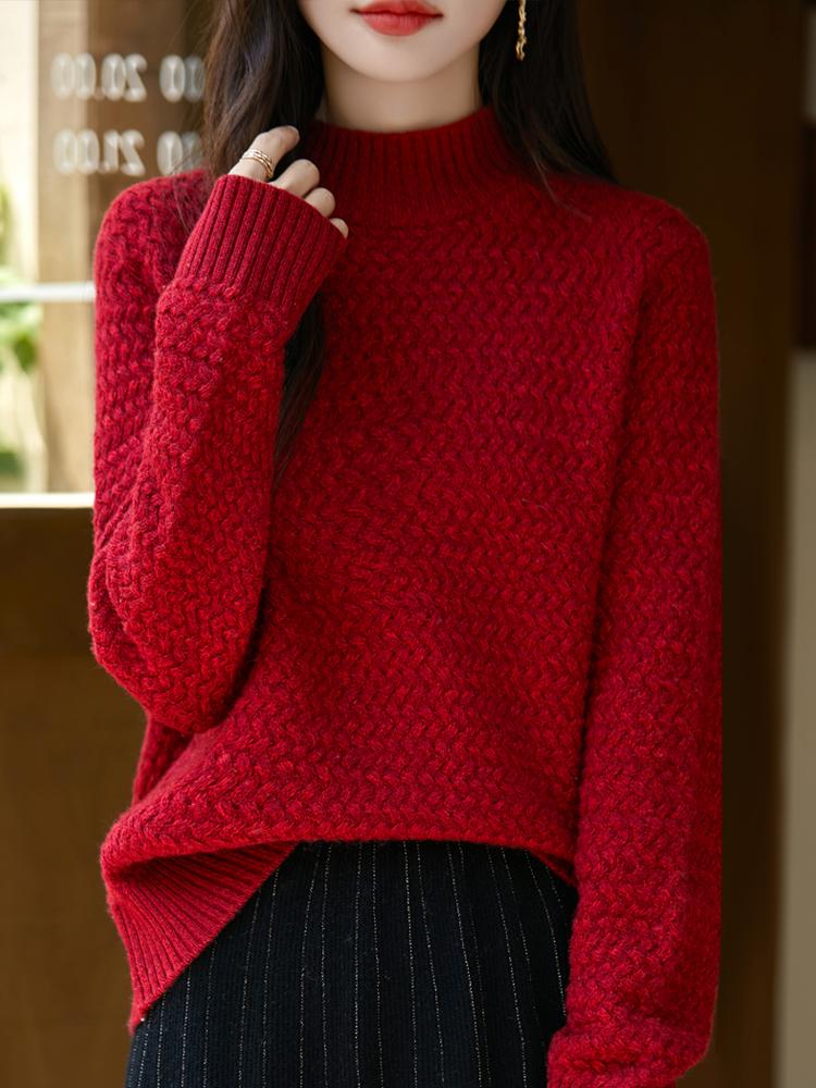 Pulover de damă din cașmir Qinghe cașmir 50% mătase 50% lână pulover din cașmir de toamnă și iarnă moale și calduroasă