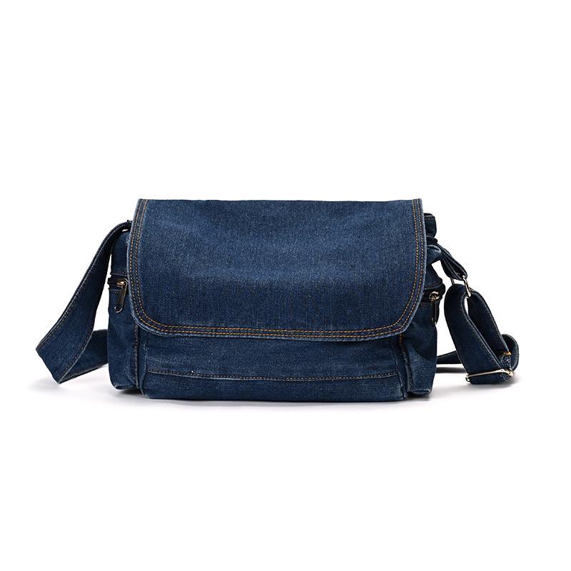 Versatile Denim Crossbody Shoulder Bag - Large Capacity Handbag for Casual or Commute
