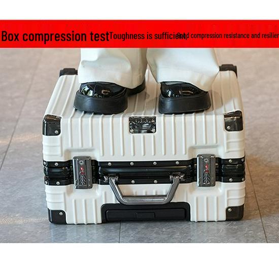 Lightweight 18-Inch Aluminum Carry-On Trolley with Quiet Wheels, Sturdy and Durable