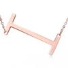 Alphabet Necklace Rose Plated Initial Letter Alphabet A - Z Choker Pendant