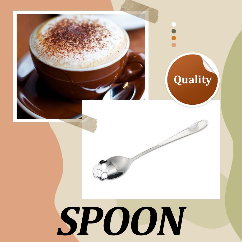 Nierdzewna Łyżeczka z Czaszką do Herbaty, Kawy, Napojów, Herbaty, Kawy, Cukru, Narzędzie Miarowe