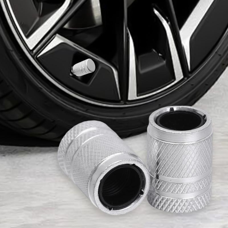 4/8Pcs Car Tire Valve Stems Caps Knurling Style Tire Valve Cap Aluminum Tire Wheel Stem Air Valve Cap Car Universal Accessories