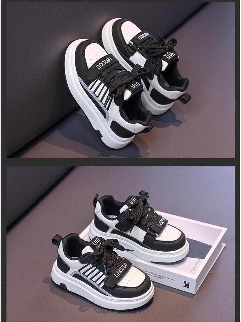 2025 Spring Children's Trendy Leather Skate Shoes – Versatile Casual Footwear for Girls and Boys