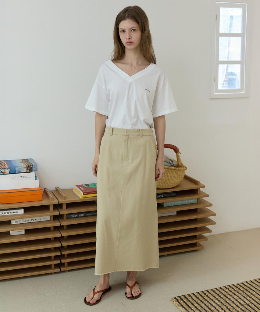 Opeundoeoseutyudio H-Line Long Skirt Beige
