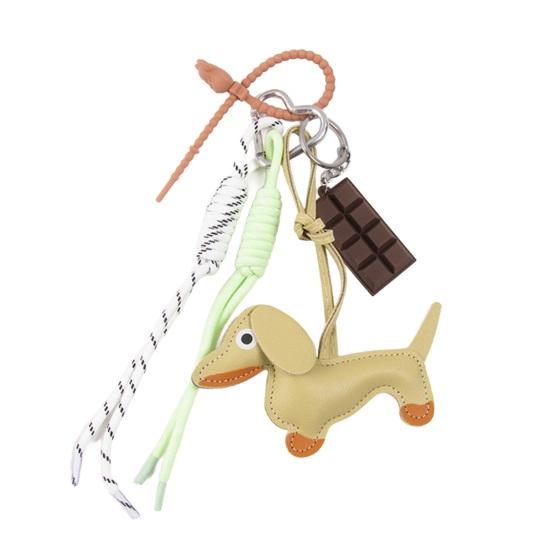 Yousheng Dachshund Dog Bag Pendant Bag Charms with Woven Umbrella Retractable Rope Keys Bags Wallets Accessories