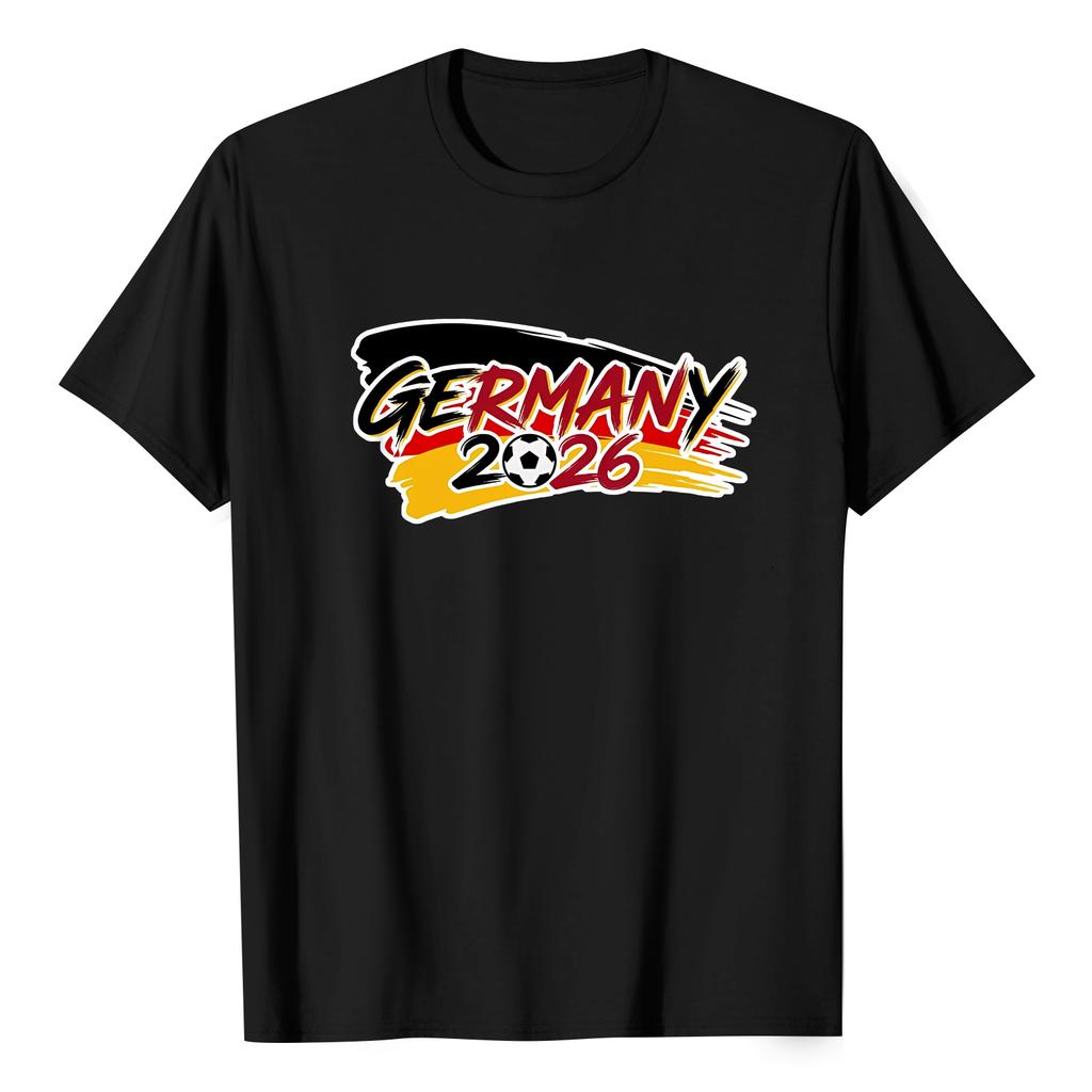 Women's Oversized Graphic T-Shirt with German Soccer Theme - Casual Loose Fit Short Sleeve Top for Fan and Daily Wear