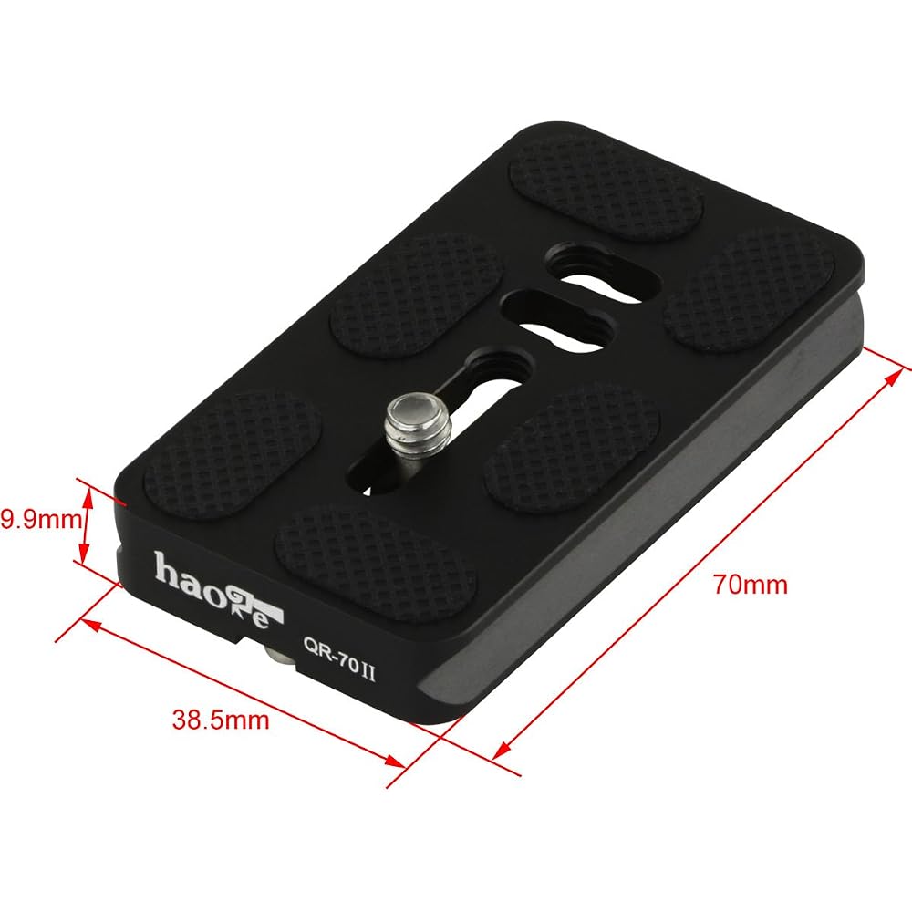 Haoge 200mm Nodal Slide Double Dovetail Focus Rail Plate with Metal Quick Release Clamp, 70mm Plate, for Camera Panorama Close-up Macro Photography, A