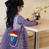 Adorable Korean Style Children's Bowknot Bucket Bag With Pearl Chain Shoulder Strap