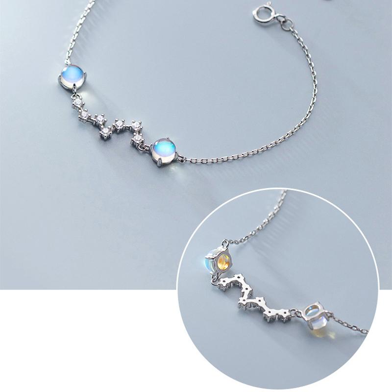 Sterling Silver S925 Silver Bracelet Polaris Bracelet Japanese and Korean Ins Creative Personality Lucky Aurora Colorful Bracelet for Women