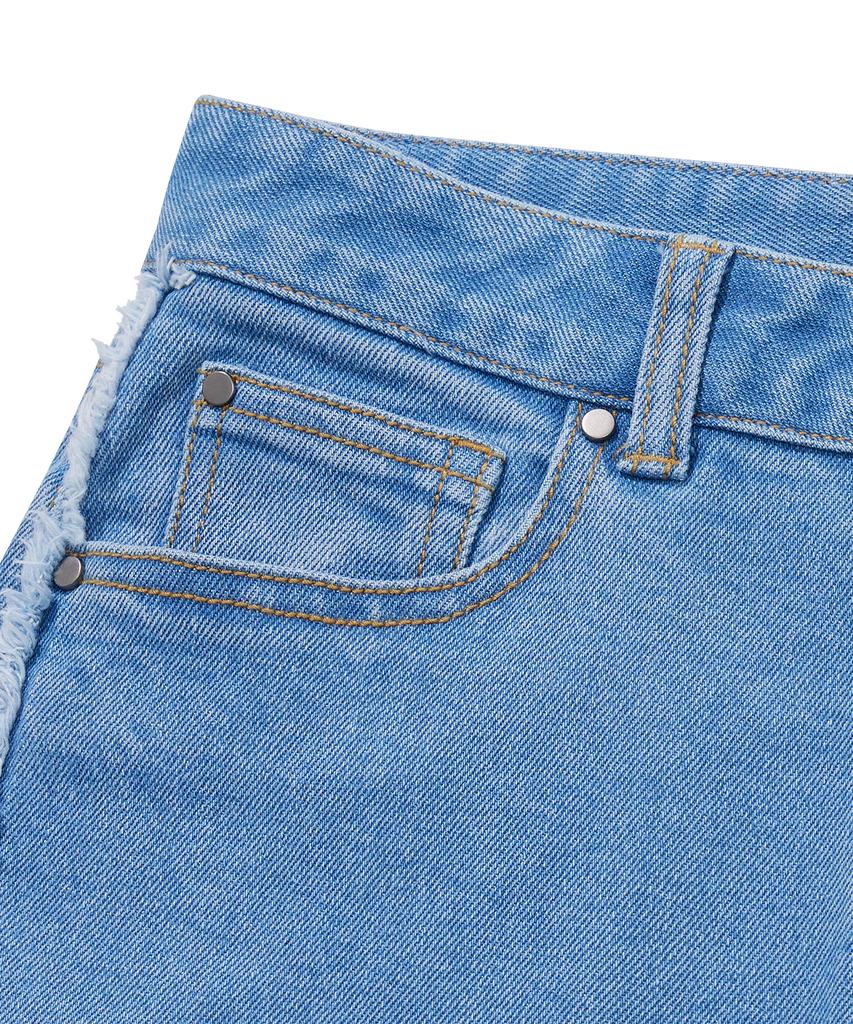 FALLETT Fringe Bootcut Denim Pants Blue